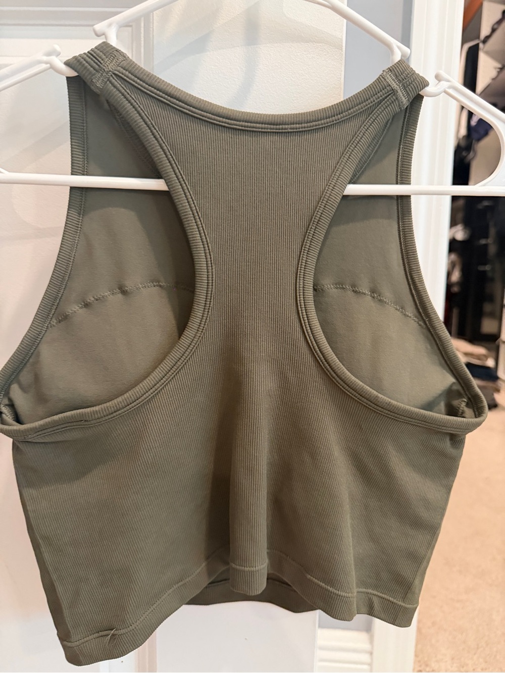 H&M Olive Green Ribbed Crop Tank - Picture 3 of 5